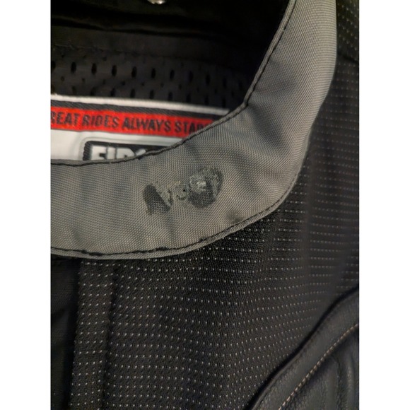 Firstgear Mens XL Motorcycle Jacket Leather Mesh Padded Racing Black Grey White - Picture 9 of 13